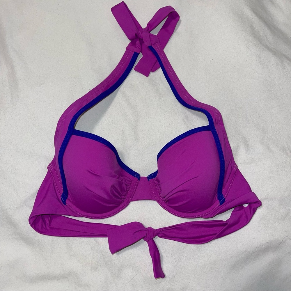 Tommy Bahama Vibrant Pink and Blue Halter Bikini Top